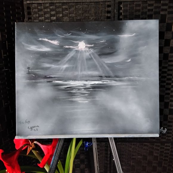 ORIGINAL OIL ON CANVAS  "THE FOG" - Picture 2 of 2